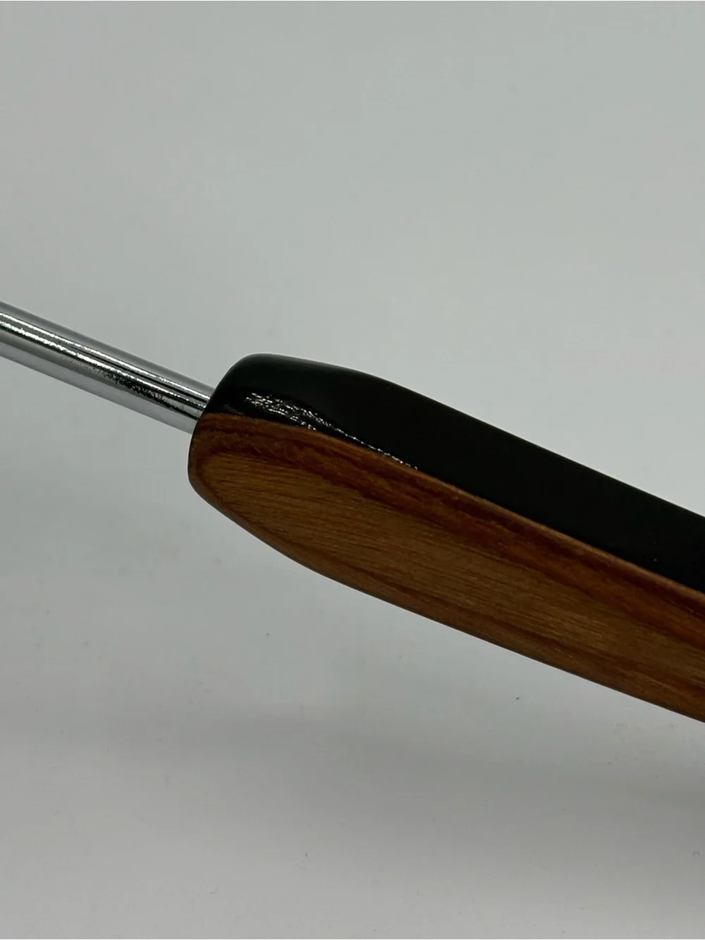 Vintage Barware Double Cocktail Jigger Wood Handle Chrome Mid Century